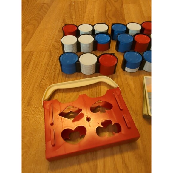 Handy Ante Plastic Poker Chips Rack 6 Removable Trays and 1 Set Playing Cards - Picture 6 of 10
